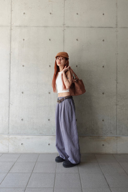 チェックボリュームラフパンツ